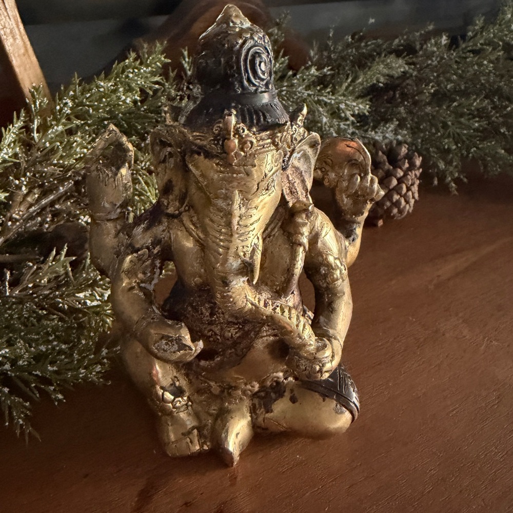 Brass Ganesha Statue – 5” Tall - Picture 5 of 5
